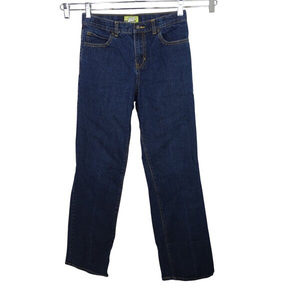 Old Navy Straight Leg Denim Jeans Boys Size 18 R Adjustable Waist Blue Cotton - Picture 1 of 12
